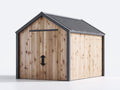 Gartenhaus aus Holz 220x180x220 cm - Naturholz-Dunkelgrau - Doppeltür mit Satteldach