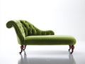 Chaiselongue mit Samtbezug 195x82x90 cm - Olivgrün - mit Knopfheftung und gerollter Rückenlehne - klassisches Design